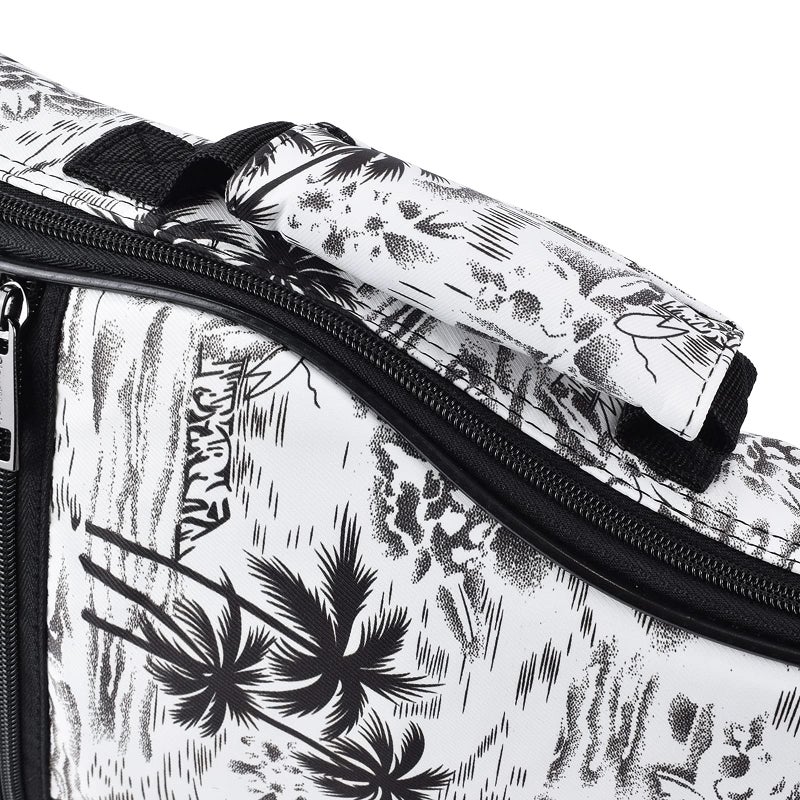 CLOUDMUSIC Ukulele Case Gig Bag Padded Backpack For Concert 23" Inch(Concert, Hawaii Coconut Pattern Black and White) - Image 4